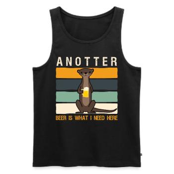 Otter Anotter Beer Otters - Men's Premium Organic Tank Top - black - Front - AI Model Male 178 light (178cm)