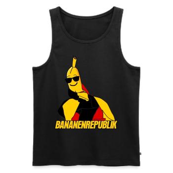 Deutschland Banane Bananenrepublik - Männer Premium Bio Tank Top - Schwarz - Vorne - Michal (187cm)
