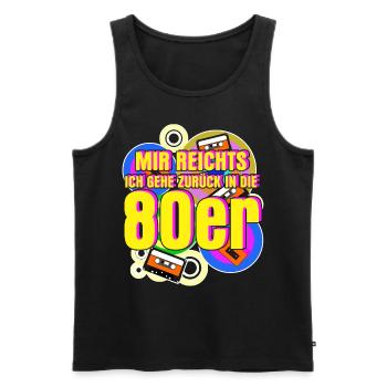 80er Jahre Retro 80s - Männer Premium Bio Tank Top - Schwarz - Vorne - Michal (187cm)