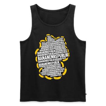 Banane Deutschland Bananen - Männer Premium Bio Tank Top - Schwarz - Vorne - Michal (187cm)