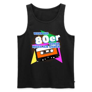 80s Disco 1980 80er Jahre - Männer Premium Bio Tank Top - Schwarz - Vorne - Michal (187cm)