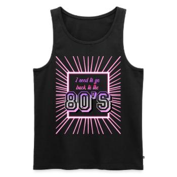 80s Disco Party 80s 1980 - Men's Premium Organic Tank Top - black - Front - Michal (187cm)