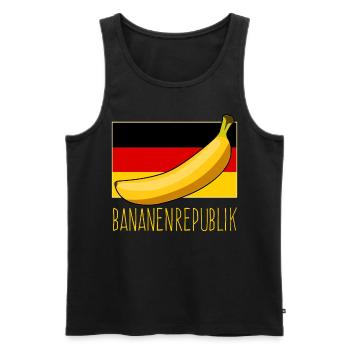 Bananenrepublik Flagge Deutschland - Männer Premium Bio Tank Top - Schwarz - Vorne - Michal (187cm)