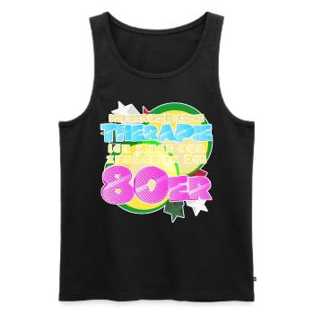 80s Disco 1980 Back to the 80s - Men's Premium Organic Tank Top - black - Front - Michal (187cm)