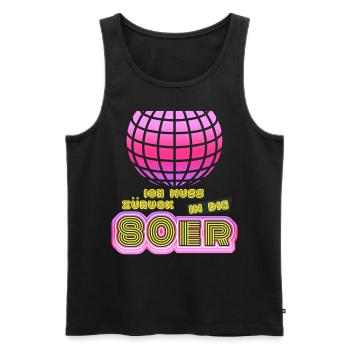 80s Disco Back to the 80s 1980 - Men's Premium Organic Tank Top - black - Front - Michal (187cm)