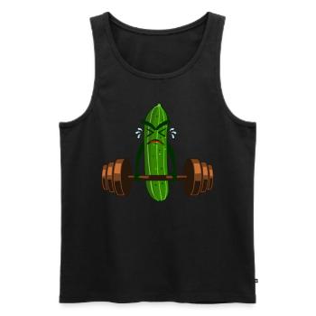 Gurke Bodybuilding Gurken - Männer Premium Bio Tank Top - Schwarz - Vorne - AI Model Male 178 light (178cm)