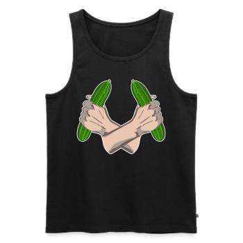 Gurke Gemüsegärtner Gurken - Männer Premium Bio Tank Top - Schwarz - Vorne - AI Model Male 178 light (178cm)
