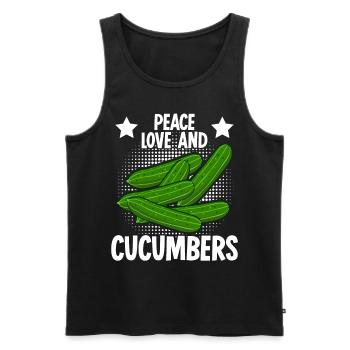 Gurken Cucumbers Gurke - Männer Premium Bio Tank Top - Schwarz - Vorne - AI Model Male 178 light (178cm)