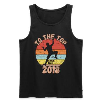 Birthday Climbing Bouldering since May 2018 - Men's Premium Organic Tank Top - black - Front - AI Model Male 178 light (178cm)