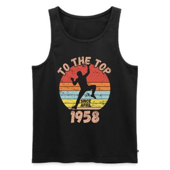 Geburtstag Klettern Bouldern seit April 1958 - Männer Premium Bio Tank Top - Schwarz - Vorne - Michal (187cm)