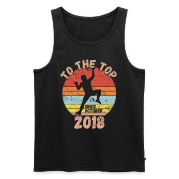 Birthday Climbing Bouldering since October 2018 - Men's Premium Organic Tank Top - black - Front - AI Model Male 178 light (178cm)