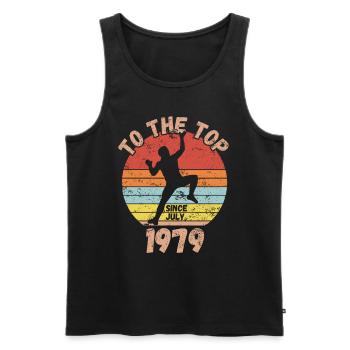 Geburtstag Klettern Bouldern seit Juli 1979 - Männer Premium Bio Tank Top - Schwarz - Vorne - Michal (187cm)