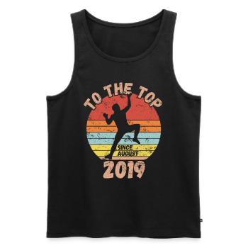Geburtstag Klettern Bouldern seit August 2019 - Männer Premium Bio Tank Top - Schwarz - Vorne - Michal (187cm)