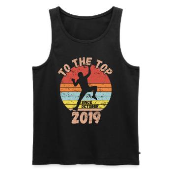 Geburtstag Klettern Bouldern seit Oktober 2019 - Männer Premium Bio Tank Top - Schwarz - Vorne - Michal (187cm)