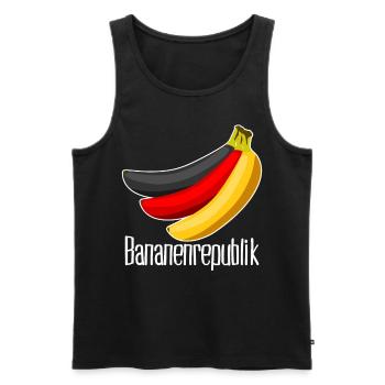 Bananenrepublik Deutschland Flagge - Männer Premium Bio Tank Top - Schwarz - Vorne - Michal (187cm)