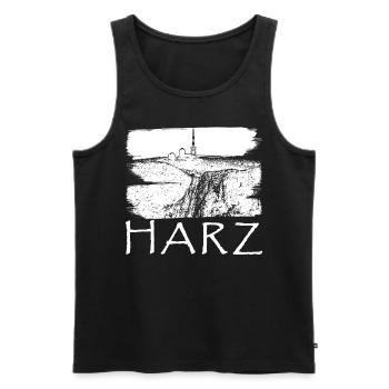 Harz Harzer Brockenbahn Brocken - Men's Premium Organic Tank Top - black - Front - AI Model Male 178 light (178cm)
