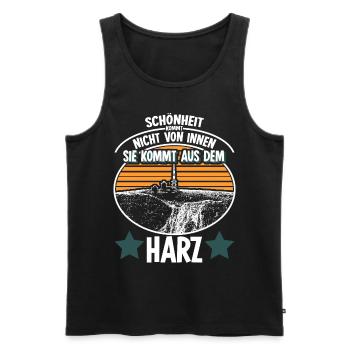 Harz Torfhaus Wandern Harzer Brocken - Männer Premium Bio Tank Top - Schwarz - Vorne - Michal (187cm)