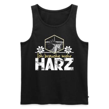 Harz Holiday Harzer Brocken - Men's Premium Organic Tank Top - black - Front - AI Model Male 178 light (178cm)