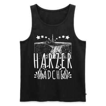 Harz Wandern Harzer Mädchen Brocken - Männer Premium Bio Tank Top - Schwarz - Vorne - Michal (187cm)