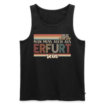 Erfurt Witz Erfurter - Männer Premium Bio Tank Top - Schwarz - Vorne - AI Model Male 178 light (178cm)