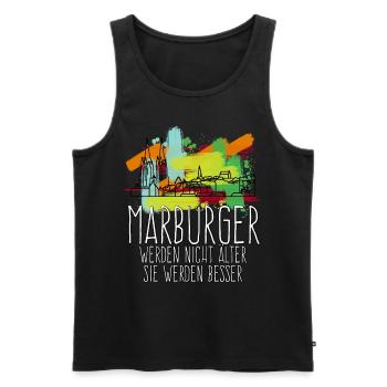 Marburg Stadt Gebäude Marburger - Männer Premium Bio Tank Top - Schwarz - Vorne - Michal (187cm)