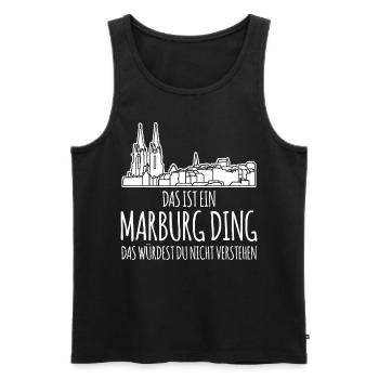 Marburg Stadt Gebäude Marburger - Männer Premium Bio Tank Top - Schwarz - Vorne - Michal (187cm)