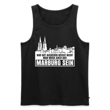 Marburg Spruch Witz Marburger - Männer Premium Bio Tank Top - Schwarz - Vorne - Michal (187cm)