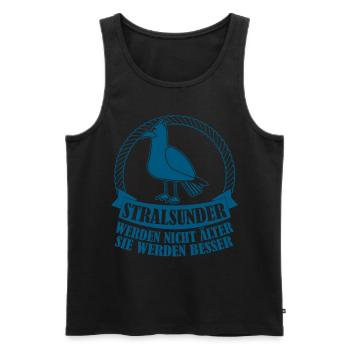Stralsund Spruch Stralsunder - Männer Premium Bio Tank Top - Schwarz - Vorne - Michal (187cm)