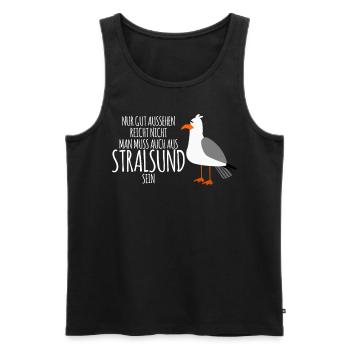 Stralsund lustiger Witz Stralsunder - Männer Premium Bio Tank Top - Schwarz - Vorne - Michal (187cm)