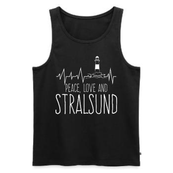 Stralsund Leuchtturm Stralsunder - Männer Premium Bio Tank Top - Schwarz - Vorne - Michal (187cm)