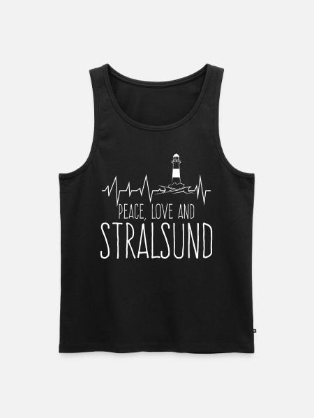 Stralsund Leuchtturm Stralsunder - Männer Premium Bio Tank Top - Schwarz