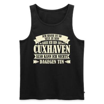 Cuxhavener Spruch Witz Cuxhaven - Männer Premium Bio Tank Top - Schwarz - Vorne - AI Model Male 178 light (178cm)