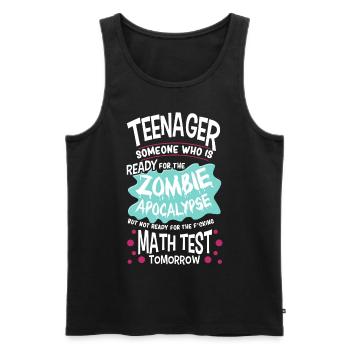 Drôle d’école d’adolescent Zombie Apocalypse - Débardeur bio Premium Homme - noir - Devant - AI Model Male 178 light (178cm)