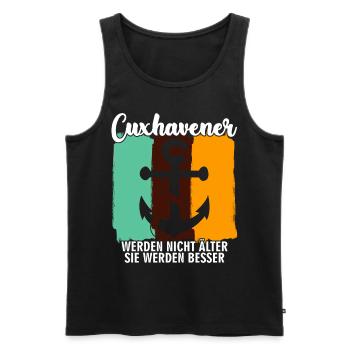 Cuxhaven retro Cuxhavener - Männer Premium Bio Tank Top - Schwarz - Vorne - AI Model Male 178 light (178cm)
