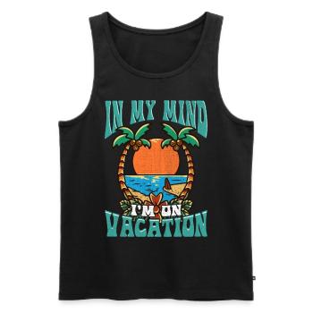 In Meinem Kopf Bin Ich Im Urlaub - Männer Premium Bio Tank Top - Schwarz - Vorne - AI Model Male 178 light (178cm)