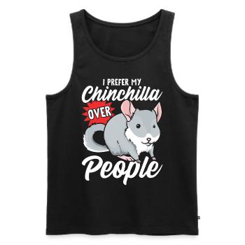 Chinchilla À propos des gens - Débardeur bio Premium Homme - noir - Devant - AI Model Male 178 light (178cm)