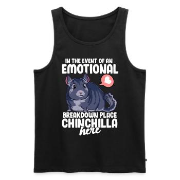 Drôle de panne émotionnelle Chinchilla - Débardeur bio Premium Homme - noir - Devant - AI Model Male 178 light (178cm)