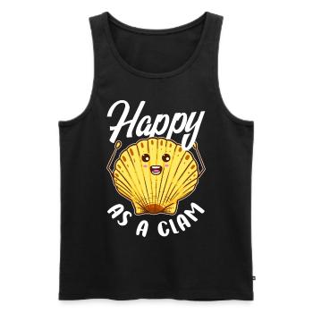 Happy as a clam - Men's Premium Organic Tank Top - black - Front - AI Model Male 178 light (178cm)