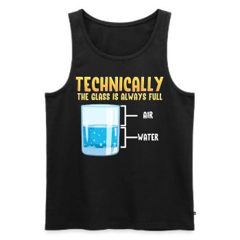 Das Glas ist immer Voll Wissenschaft - Männer Premium Bio Tank Top - Schwarz - Vorne - AI Model Male 178 light (178cm)