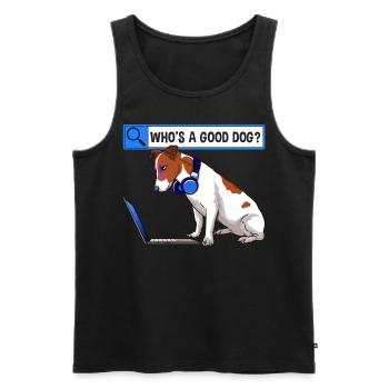 Qui est un bon chien, propriétaire de chien mignon Jack - Débardeur bio Premium Homme - noir - Devant - Michal (187cm)