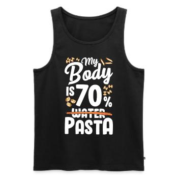 My body consists of 70% pasta - Men's Premium Organic Tank Top - black - Front - Michal (187cm)