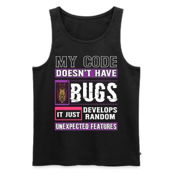 Developer My Code Has No Bugs Funny Coding - Men's Premium Organic Tank Top - black - Front - AI Model Male 178 light (178cm)