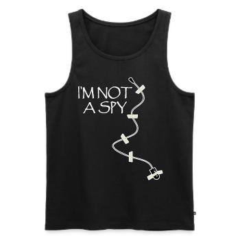 Abhörgerät Geheimagent Mikofon Spion - Männer Premium Bio Tank Top - Schwarz - Vorne - AI Model Male 178 light (178cm)