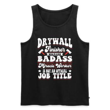 Drywall Miracle Worker Wall Panels - Men's Premium Organic Tank Top - black - Front - AI Model Male 178 light (178cm)