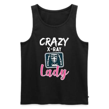 Radiology Crazy X Ray Lady Rad Tech - Men's Premium Organic Tank Top - black - Front - AI Model Male 178 light (178cm)