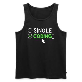 Programmierung Single Coding Software Engineer - Männer Premium Bio Tank Top - Schwarz - Vorne - AI Model Male 178 light (178cm)