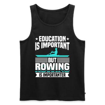 Rudern Ist Wichtiger Ruderer - Männer Premium Bio Tank Top - Schwarz - Vorne - Michal (187cm)