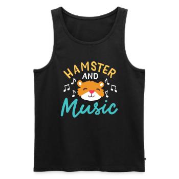 Hamster And Music Funny Rodent - Men's Premium Organic Tank Top - black - Front - Michal (187cm)