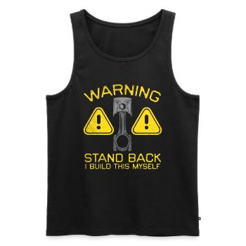 Warnung Automechaniker Lustig Mechaniker - Männer Premium Bio Tank Top - Schwarz - Vorne - Michal (187cm)