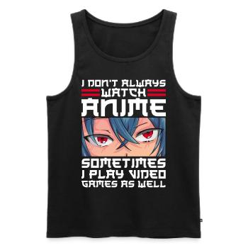 Anime Gamer Jeux vidéo Jeux de hasard Manga - Débardeur bio Premium Homme - noir - Devant - AI Model Male 178 light (178cm)